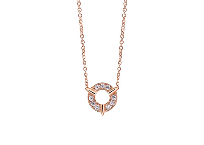 Open Circle CZ Studded Pendant